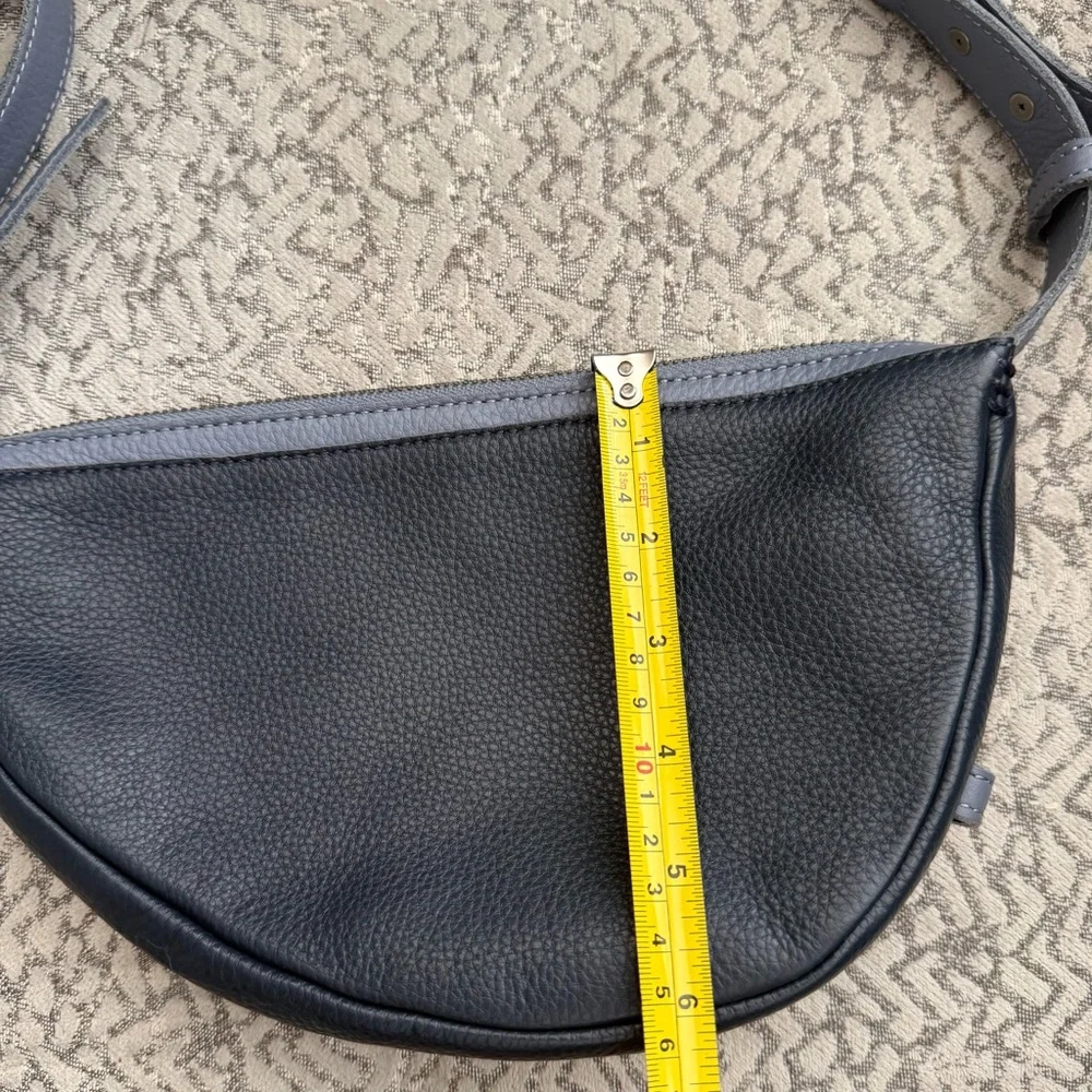 The Sak Tess Pebbled Leather Crescent Sling Bag - Indigo Block Navy Blue